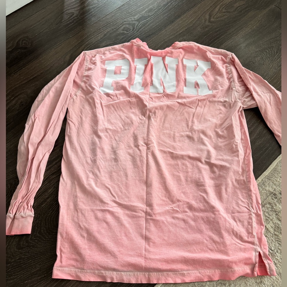 PINK Victoria's Secret Long Sleeve Tee - Light Pink with White Logo